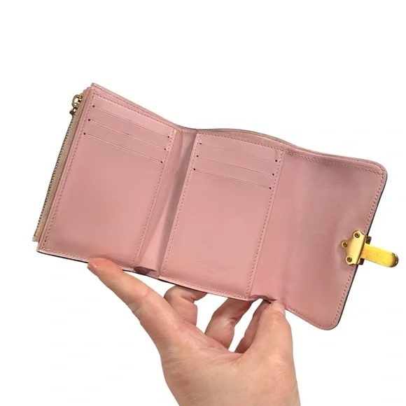 Louis Vuitton Ballerine Pink & Monogram Leather Cherrywood Compact Bifold Wallet - Picture 2 of 15